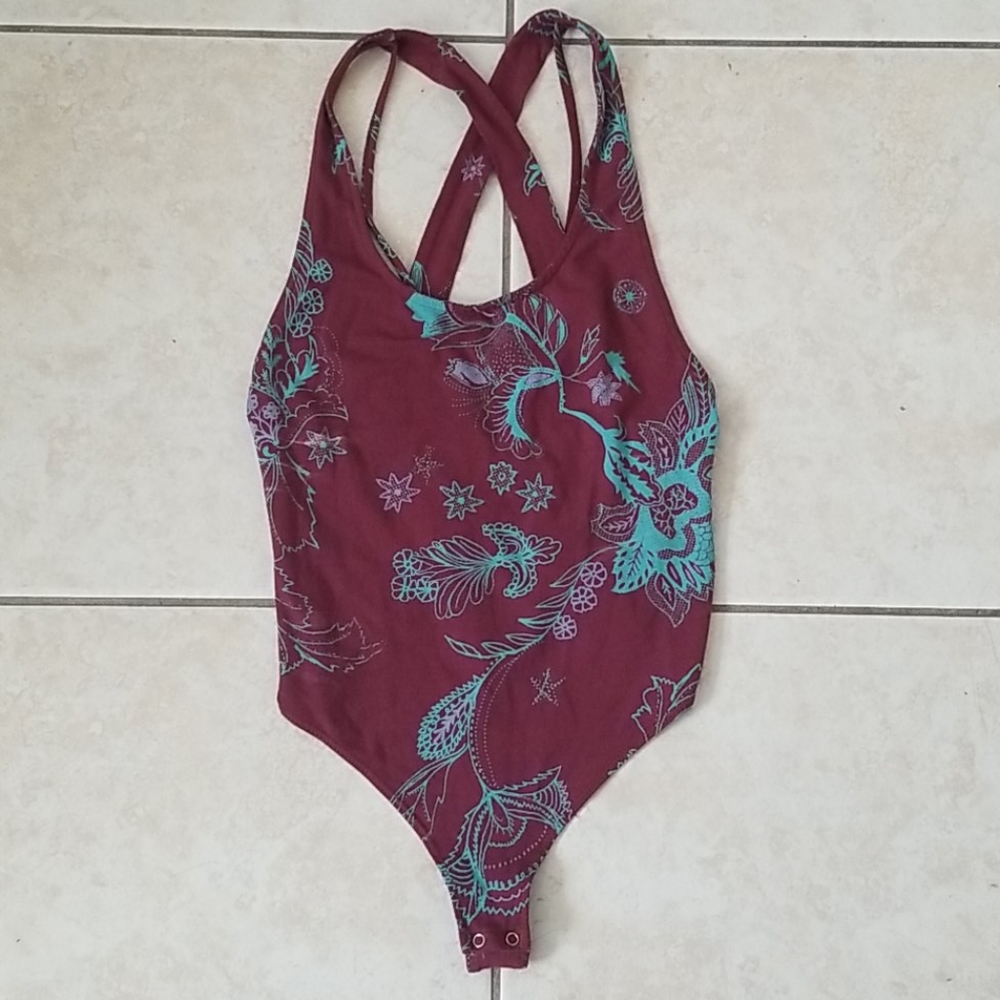 Intimately Free People Raspberry Bodysuit